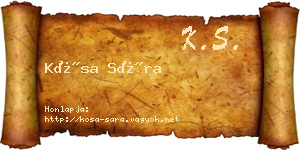 Kósa Sára névjegykártya
