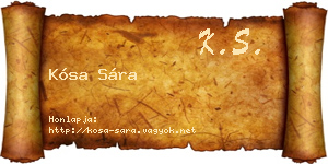 Kósa Sára névjegykártya