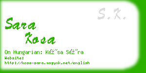 sara kosa business card